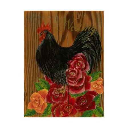 Gigi Begin 'Nesting Black Rooster' Canvas Art,18x24